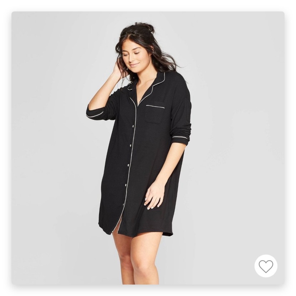 Black long sleeve nightgown